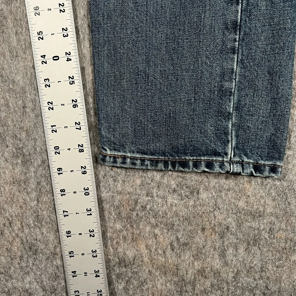 Levi's 505 Men's Straight Jeans 34x30 Blue Denim Cotton Messed Up‎ Zipper
